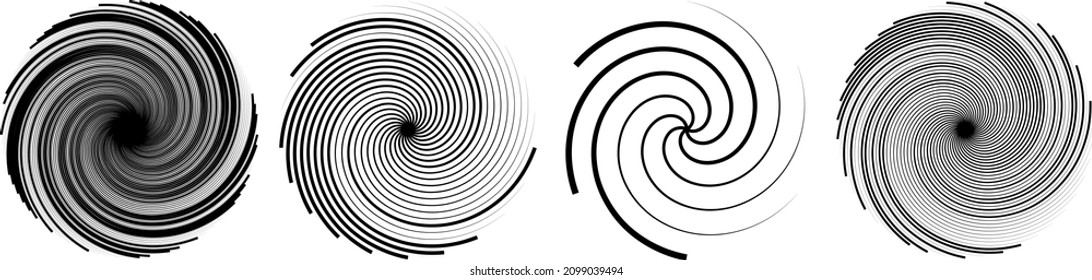 Spiral, swirl, twirl element. Cyclic whirlpool, whirlwind contortion design