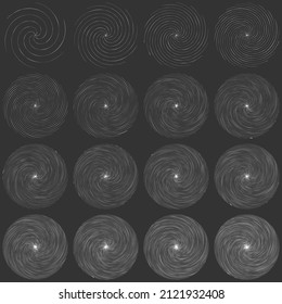 Spiral, swirl, twirl element. Cyclic whirlpool, whirlwind contortion design