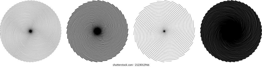 Spiral, swirl, twirl element. Cyclic whirlpool, whirlwind contortion design