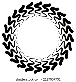 Spiral, swirl, twirl element. Cyclic whirlpool, whirlwind contortion design