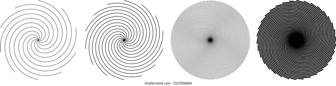 Spiral, swirl, twirl element. Cyclic whirlpool, whirlwind contortion design