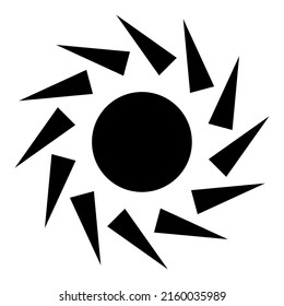 Spiral, swirl, twirl element. Cyclic whirlpool, whirlwind contortion design