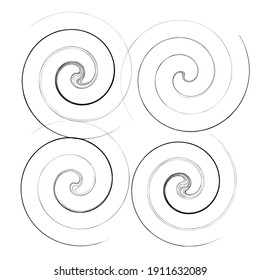 Spiral, swirl and twirl element. Helix, volute shape