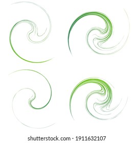 Spiral, swirl and twirl element. Helix, volute shape