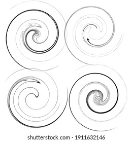 Spiral, swirl and twirl element. Helix, volute shape