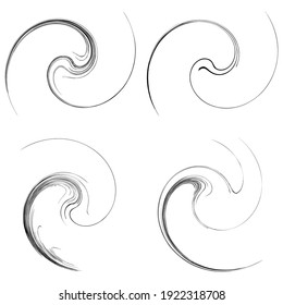 Spiral, swirl and twirl element. Helix, volute shape