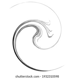 Spiral, swirl and twirl element. Helix, volute shape