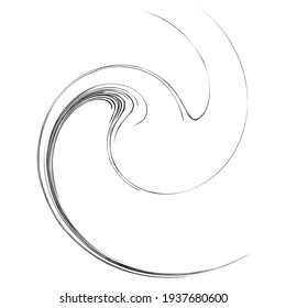 Spiral, swirl and twirl element. Helix, volute shape