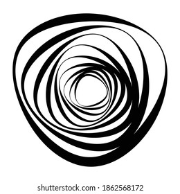 Spiral, swirl, twirl element set. Abstract vector