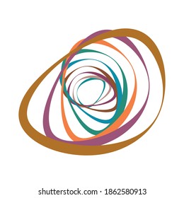 Spiral, swirl, twirl element set. Abstract vector