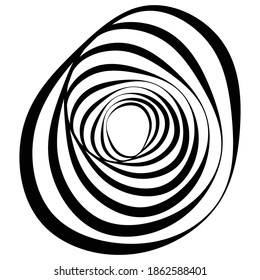 Spiral, swirl, twirl element set. Abstract vector