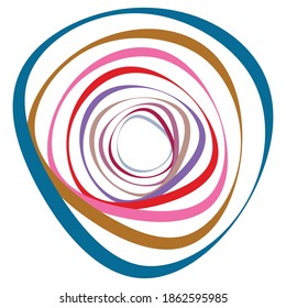 Spiral, swirl, twirl element set. Abstract vector