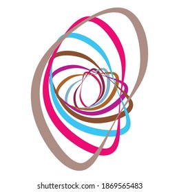 Spiral, swirl, twirl element set. Abstract vector