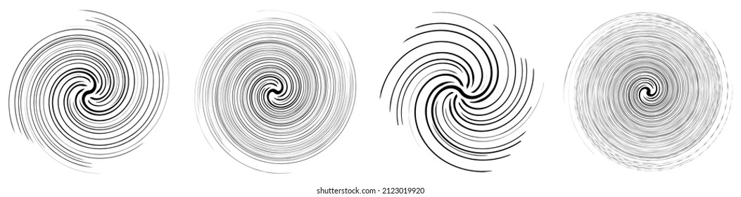 Spiral, swirl, twirl element. Volute, helix, vortex, ripple shape