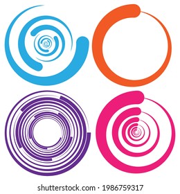 Spiral, swirl, twirl icon, design element vector illustration