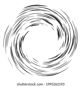 Spiral, swirl, twirl. Rotating abstract design element. Whirlwind, whirlpool effect design