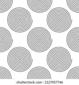 Spiral, swirl, twirl seamless pattern. Volute, helix tileable backdrop