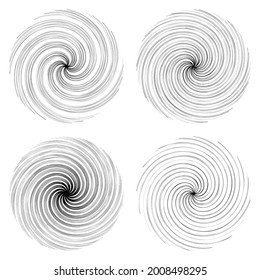 Spiral, swirl, twirl vector design element. Volute, helix, whorl illustration