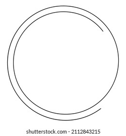 Spiral, swirl, twirl, volute design element with thin lines. Circular curved line element