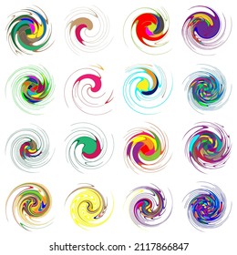  Spiral, swirl, twirl, volute element. Whirlpool, whirlwind effect. Circular, radial lines with rotation