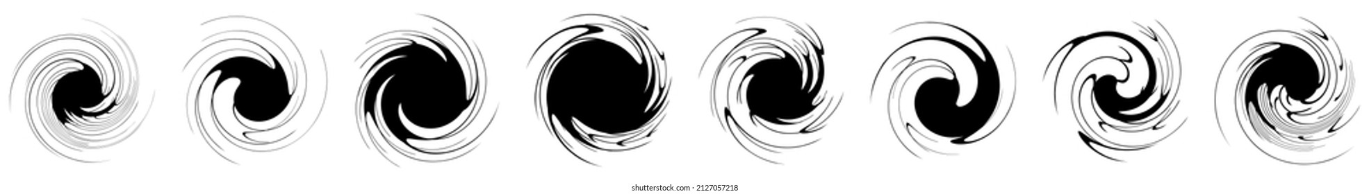  Spiral, wirl, wirl, volute Element. Whirlpool, Whirlpool-Effekt. Rundlaufstrecken, Radiallinien mit Drehbewegung