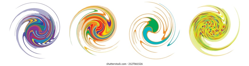  Spiral, wirl, wirl, volute Element. Whirlpool, Whirlpool-Effekt. Rundlaufstrecken, Radiallinien mit Drehbewegung