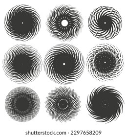 Espiral, giratoria, twirl, volute. Jacuzzi, efecto de viento. Circular, líneas radiales con rotación.