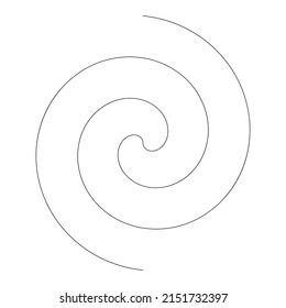 Spiral, swirl, twirl and whirl element. Helix, volute ripple, vortex shape
