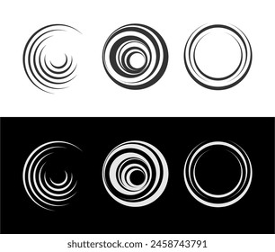 Spiral swirl vortex circle vector logo icon line round twist