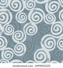 Espiral remolinos sin patrón. Ilustración vectorial. Fondo de textura en colores neutros. Diseño para textiles para el hogar, interiores, ropa de cama, tela de algodón, libro de chatarra, papel de embalaje.