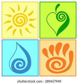 Spiral Symbols Set Vector Illustration Green Stock Vector (Royalty Free ...