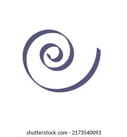 Spiral tape design element. Circle spiral swirl icon. Motion curve. Flat vector illustration isolated on white background.