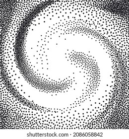 Spiral texture with grainy sand effect. Dust pattern