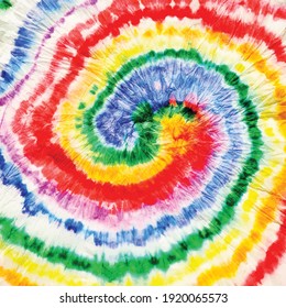 Spiral Tie Dye Swirl. Vector Boho Circle. Abstract Multi Color Dyed Pattern. Multi Rainbow Tie Dye.  Colorful Hippie. Tie Dye Fabric Peace. Vector Tie Dye. Rainbow Tiedye. Vector Neon Tye Background