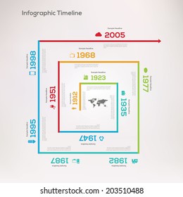 Spiral Timeline Infographics. Vector design template.