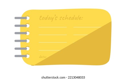Spiral today schedule notebook Design Element. Vector illustration