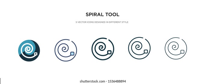 spiral tool icon in different style vector illustration. two colored and black spiral tool vector icons designed in filled, outline, line and stroke style can be used for web, mobile, ui