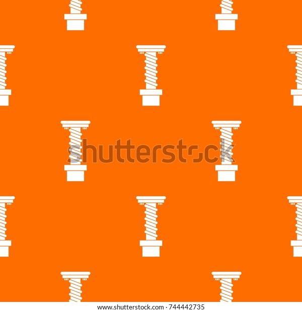 Spiral tool pattern repeat\
seamless in orange color for any design. Vector geometric\
illustration