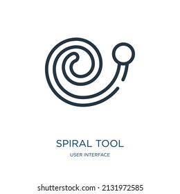 spiral tool thin line icon. spiral, equipment linear icons from user interface concept isolated outline sign. Vector illustration symbol element for web design and apps.