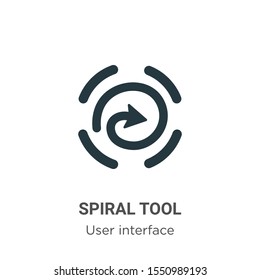 Spiral tool vector icon on white background. Flat vector spiral tool icon symbol sign from modern user interface collection for mobile concept and web apps design.