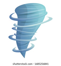 Icono de tornado espiral. Caricatura de un ícono vectorial de tornado en espiral para diseño web aislado en fondo blanco