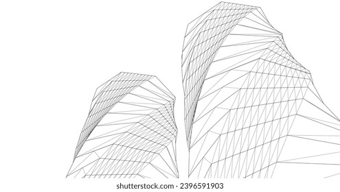 torre espiral forma geométrica abstracta 3d