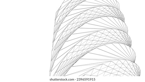 spiral tower abstract geometric shape 3d