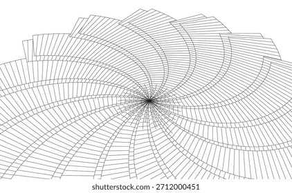 spiral tower abstract geometric shape 3d