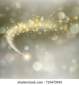 Spiral trail with bokeh effect shooting star christmas background. And also includes EPS 10 vector