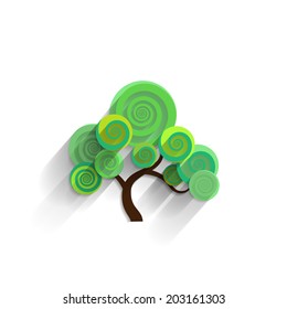 Spiral Tree on White Background