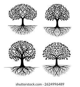 Spiral Trunk Geometric Tree Vector