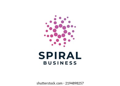 Spiral twirl dotted logo design