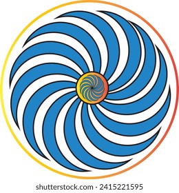 Spiral, twirl illustration. Abstract element with radial style and rotation effect