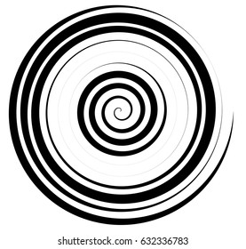 Spiral, twirl illustration. Abstract element with radial style and rotation effect
